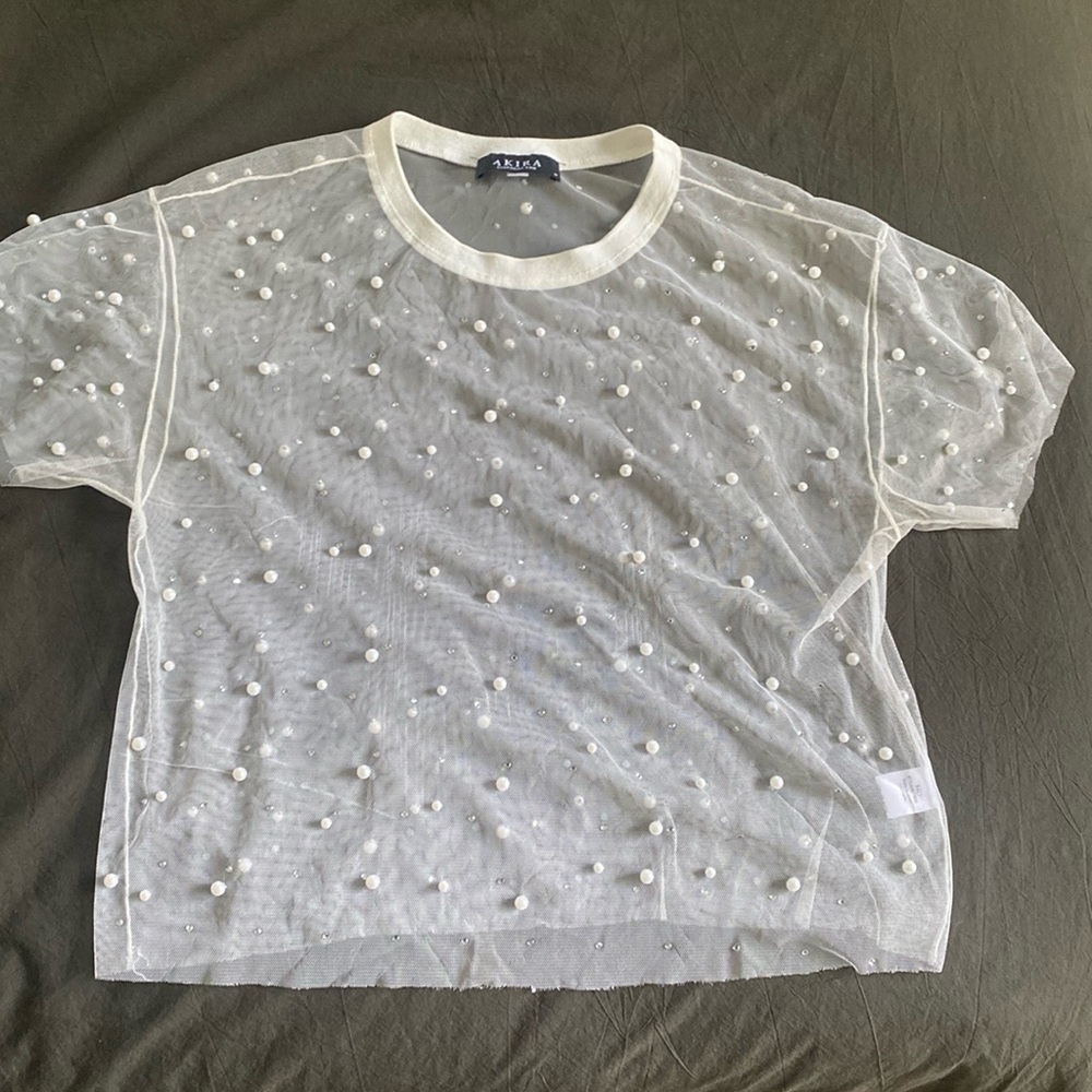 Pearl see through top